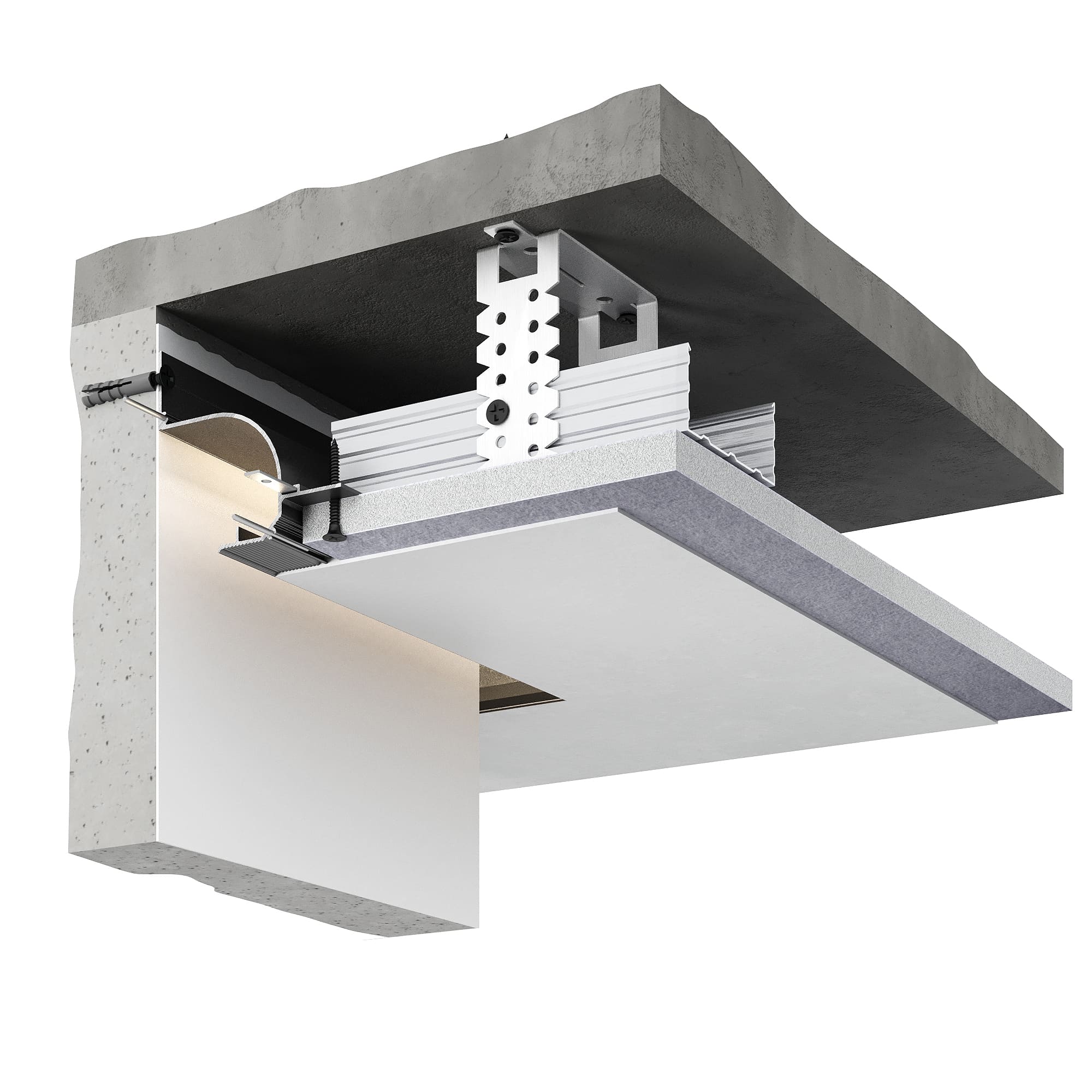 Профиль алюминиевый теневой с подсветкой Decaro D006A Black Черный 2000×75×70